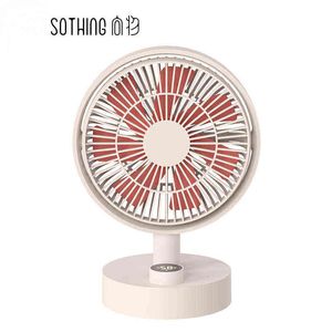 المعجبين الكهربائيين Sothing Desktop Fan Risking Display Division Display Mini Mini Type-C Cargable Fan Fan Low Love Version T220907