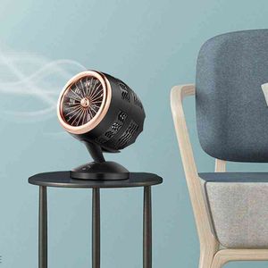 Electric Fans Double-blade Turbine Table Tiny Round Fan Quiet Operation Adjustable Tilt 5-20 Rotating USB Rechargeable Household T220907
