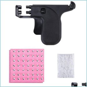 Kits de piercing j￳ias de j￳ias pistola de piercing com ferramentas de p￢ntano de orelha orelhas nariz umbigo da barriga ferramenta descart￡vel armas est￩reis 98pcs kit de p￢ntanos Drop d dhwei