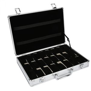 24 Grid Aluminum Suitcase Case Display Storage Box Watch Storage Box Case Watch Bracket Clock Clock264q