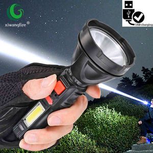 Portable Super Bright Flashlight LED Cob zaklamp langeafstand USB oplaadbare kleine xenon lamp tactisch licht lichter J220713