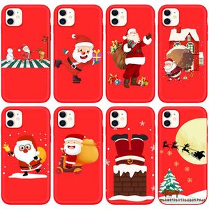 Natal feliz natal casos para iphone 15 14 plus pro max 2022 13 12 11 xs max xr x 8 7 6 6s presente macio tpu papai noel chapéu árvore neve boneco de neve vermelho preto gel capa traseira coque