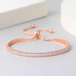 Tennisarmband för kvinnor som gnister Zircon Jewerlly Rose Gold Armband 10A gåva