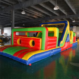 Inflatable Obstacle Course Slide for Kids - Commercial Wet and Dry Bouncy Castle Playground Structure