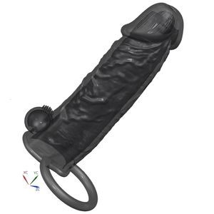 Zabawki seksu masażerowie ładujący pilot 10 częstotliwości rękawa penisa Wydłużone i zagęszczone podwójne wibracje Hus Rezonans żony