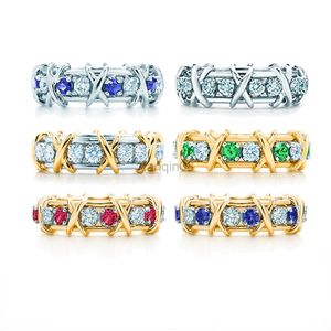 Band Ringe Mode Marke Damen Multi-color Berühmte Designer Ringe Für Frauen G220908