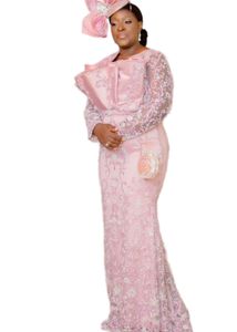 ASO EBI 2022 Arabiska sjöjungfru Pink Prom Dresses Pärlad spets kväll formell parti andra mottagning födelsedag engagemang klänningar klänning zj111