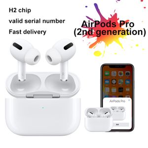 Bluetooth Kulaklıklar AirPods toptan satış-Manyetik Şarj Kablosuz Kulaklıklar Apple Airpods Pro İkinci Nesil H2 H1 CHIP GPS Geçerli Seri Numarası AirPods Bluetooth kulaklıklar