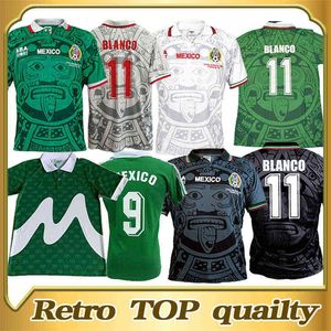 Nieuwe shirts Retro Soccer Jersey Edition Kort Wereldbeker Mexico Blanco Hernandez voetbalshirt