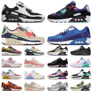 90s 90 Running Shoes Man Woman Triple Black Branco Infravermelho Dia dos Namorados Dia Cinzento Fog Shimmer Polca Laser Azul Bacon UNC UNC Pink Oxford Cargo Khaki Men Treiners Sneakers