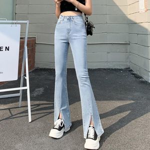 Jeans viola jeans amirirs jeans jeans ad alta vita spaccata designer jeans donna coreano tratto vagno di fondo jeans più pantaloni in denim taille haute femme d52
