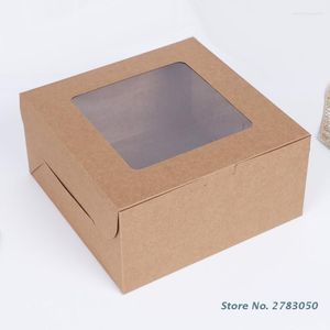 Present Wrap 10 Pieces Cupcake Box Transparent Window Clear inuti Bakery Cake Boxes For Weddings Ceremonies Party Lätt lättbärande