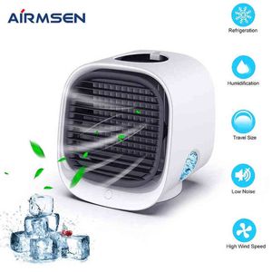 المعجبين Electric Airmsen مكتب تكييف الهواء مروحة Mini الهواء المبرد USB مروحة متعددة الوظائف ترطيب تنقية لغرفة نوم المكتب Summer T220907