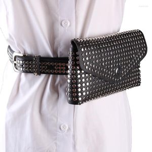 Belts Women Leather Waist Bag Belt Fashion Personality Punk Style Metal Rivet Pin Buckle Dress Jeans Casual Waistband Accessory