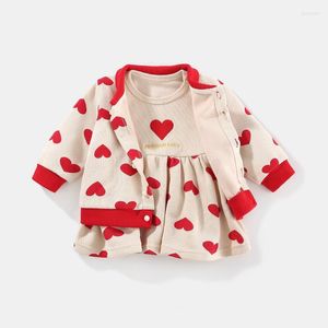 Conjuntos de roupas 2022 Autumn Baby Suits Jacket Dress Rous Born Girl Roupos