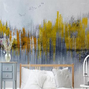 Wallpapers Decorative Wallpaper Modern Art Abstract Painting Style Splashed Ink Background Wall