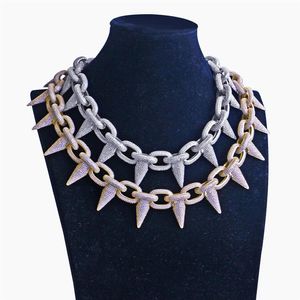 Big Rivet Designer Necklace Mens Hip Hop Jewelry Rapper Crude Chain Bling Diamond Iced Out Chains Fashion Jewellery Gold Silver Ac2243