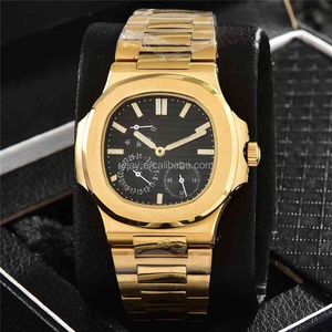 Orologi di lusso online pp 5712/1a quadrante nero orologio da uomo automatico 18k Rose Gold Reserve for Men