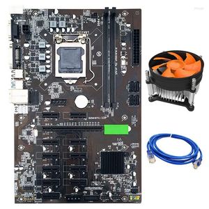 Motherboards B250 BTC Mining Motherboard mit RJ45 Netzwerkkabel Lüfter PCIe X1 PCI-E X16 LGA 1151 DDR4 12XGrafikkartensteckplatz