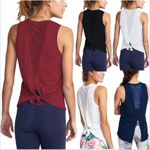 Camicie attive Canotte senza maniche da yoga da donna Canotte da allenamento sexy con retro in rete Maglietta sportiva da donna ad asciugatura rapida