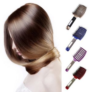 Professional Massage Comb Bristle Curved Large Plate Ribs Comb Nylon Salon Wet Dry Curly Untangling Hair Brush Hairs Styling Tool