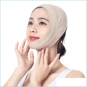 Andra kroppsskulptering av bantning 3D Återanvändbar andningsbara skönhet Kvinnor Face Slimming Bandage V Shaper Mas Lift Slee Mask Facial Bandages DH9IX