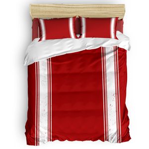 Bedding Sets Christmas Valentine Red Stripes Farm 2/3/4pcs edredom cover de edredo da capa da capa da cama de cama king kit kit kit de cama de cama de cama 220908