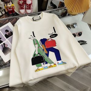 Tasarımcı Top Versiyon Hoodie El Yapımı Gu 2022 Sonbahar ve Kış Yeni Üç Çim Karakter Çanta Logosu Erkek ve Kadın Aynı Stil Yuvarlak Boyun Sweater