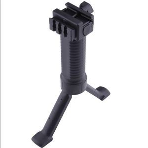 Wholesale tactical grip bipod for sale - Group buy Tactical Ergonomic Rail Vertical Fore Grip with Retractable Spring Loaded Bipod AR15 CTR stock hunt airsoft282k