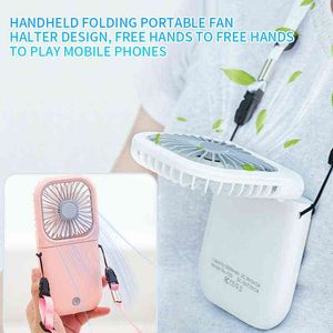 Elektrik Fanları Mini Katlanır Fan Masaüstü Taşınabilir Asılı Boyun 180 Derece USB Yaz Küçük Handheld Fan Sessiz Güç Bankası Çok Fonksiyonu Serin Fan T220907