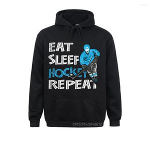 Men's Hoodies Eat Sleep Hockey Repeat Top For Boys And Men Funny Chic Long Sleeve Sweatshirts Print Clothes Company