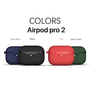 Casos de couro de luxo para Apple AirPods Pro 2 1 3 2022 CASE Moda Pu Ultra-Freeless Wireless Capas Air Pods 3 Capas com chaveiro