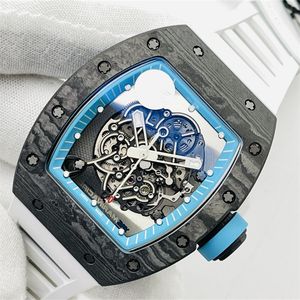 ZF 055 Montre de Luxe Luxury Watch Mens 시계 수동 기계 운동 NTPT 탄소 섬유 케이스 샌드 블래스트 티타늄 디자이너 시계 손목 시계