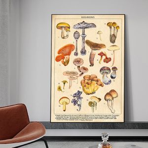 Abstrakt grönsaker svamp canvas målar nordiska kök mat affischer och tryck väggkonst för vardagsrum hem dekoration
