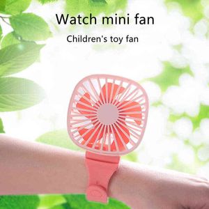 Electric Fans Mini USB Titta på små fans Portable Silent Charging Fan Handheld Toy Fan Children Wrist Silicone Gift T220907