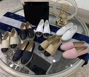 Sapatos de lona rasos femininos Couro Luxe Cap Mocassins Toe Quilting Pure Hand Sewing Luxury Top Quilty Alpargatas
