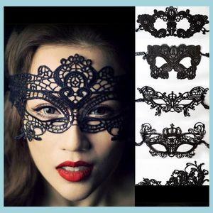 Party Masks Sexig Lovely Lace Halloween Masquerade Masker Party Venetian Half Face Mask for Christmas Drop Delivery 2021 Home Garden Fe Dhdsv