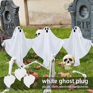 Garden Decorations Halloween Props Colorful Lights To Insert Small Ghosts House Haunted Outdoor Decorative And Supplies White Black Ghosts Bar V1x3 220908