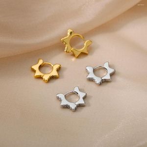 Stud Earrings Stainless Steel For Women Cute Zircon Sun Flower Earring Piercing Minimalist Jewelry Christmas Gift Hypoallergenic