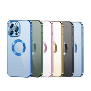 Clear electroplated Cases For iPhone 14 13 12 11 Pro Max X XR XS Max transparent plating Soft Back Cover with camera protector film 100pcs