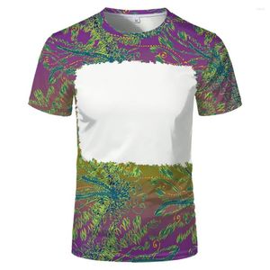 Tamas indie de verão de camisetas masculinas nos EUA Top-dye em branco Tops finos e leves de tecidos de secagem rápida de manga curta para homens/mulheres