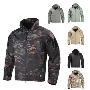 Veste Softshell à capuche en plein air, vêtements de chasse en forêt, vêtements de tir, manteau de Camouflage tactique, vêtements de Combat, Camouflage NO05-227