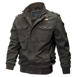 Jaquetas masculinas Plus Size Jaqueta Bomber Militar Homens Primavera Outono Casual Multi-bolso Piloto Masculino Exército Carga Flight Mens M-6XL 220907