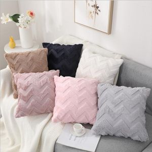 Yastık örgü jakard pembe dekoratif yastıklar kapak kadife kare kapakları ev-yaşam oda-sofa dekoru 45x45cm housse koussin