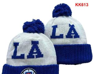 LA LAC Beanie North American Basketball Team Side Patch Winter Wool Sport Knit Hat Skull Caps