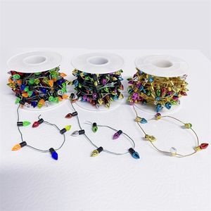 Outros suprimentos de festa de evento 5m de decoração de árvore de Natal colorida guirlanda pendurada string string de casamento diy festas natal ano decoração Navidad 220908