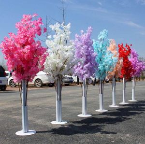 Colorful Artificial Decorative Flowers & Wreaths Cherry Blossom Tree Roman Column Road Leads Wedding Mall Opened Props Iron Art Flower Doors