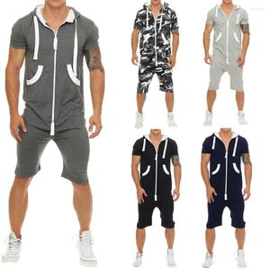 Erkeklerin izleri Hirigin 2022 Erkekler Pamuk Baggy Kısa Kollu Pantolon Tek Parça Takım Elbise Playsuits Romper Moda Yüksek Sokak Giyim