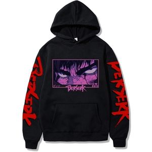 Męskie bluzy bluzy Japonia anime berserk harajuku wnętrza oczy manga gotycka zima pullover moda długoterminowy mężczyzna czarny 220907