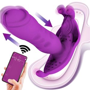 Sex Toy Massager Nya leksaker Bluetooth Dildo Vibrator för kvinnor Trådlös app Remote Control Wearable Vibrating Trosor Vuxna